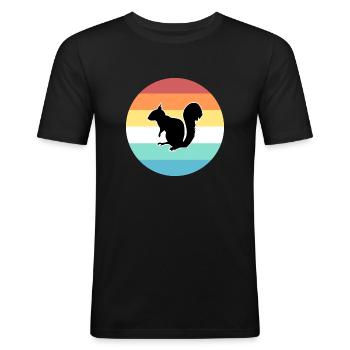 Eichhörnchen - Männer Slim Fit T-Shirt - Schwarz - Vorne - Nik (191cm)