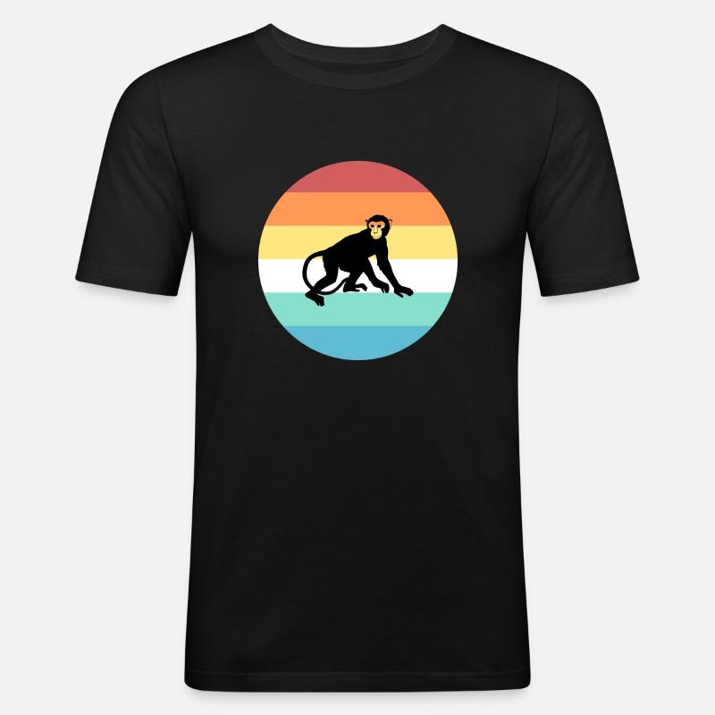 Affe - Männer Slim Fit T-Shirt - Schwarz