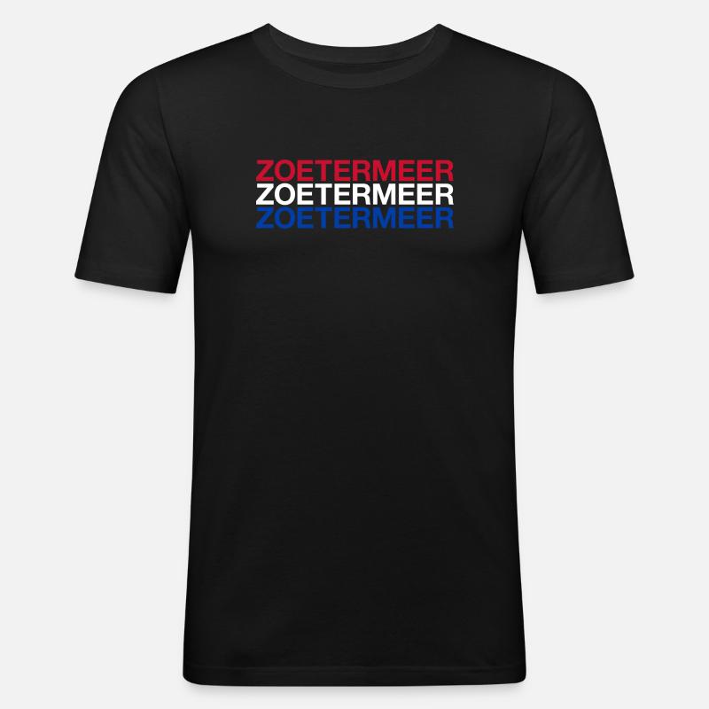 ZOETERMEER Pays-Bas Drapeau des Pays-Bas - T-shirt près du corps Homme - noir