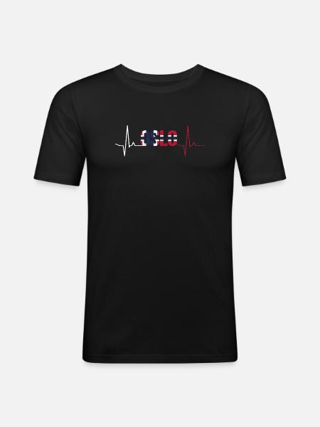 Oslo Herzschlag - Männer Slim Fit T-Shirt - Schwarz