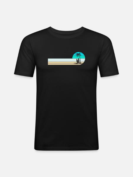 Beach skyline - Men's Slim Fit T-Shirt - black