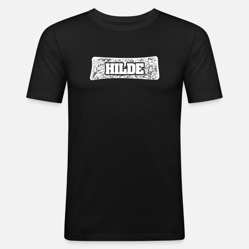 Hilde - Männer Slim Fit T-Shirt - Schwarz