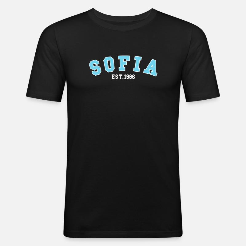 Sofia gegründet 1986 - Männer Slim Fit T-Shirt - Schwarz
