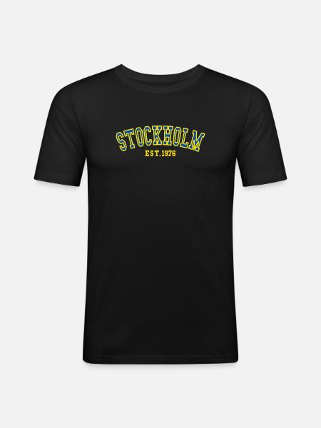 Stockholm Est. 1976 - Men's Slim Fit T-Shirt - black