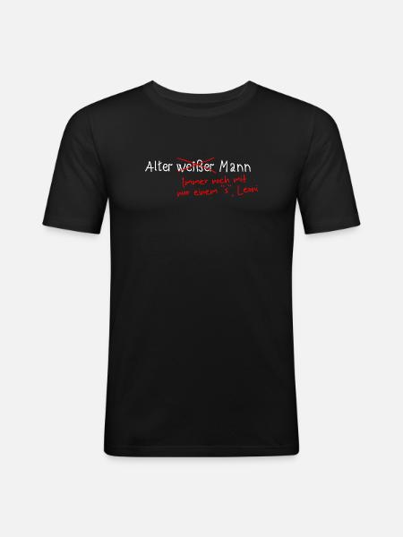 Alter weiser Mann - Männer Slim Fit T-Shirt - Schwarz