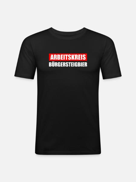 Arbeitskreis Bürgersteigbier Ortskontrollfahrt OKF - Männer Slim Fit T-Shirt - Schwarz