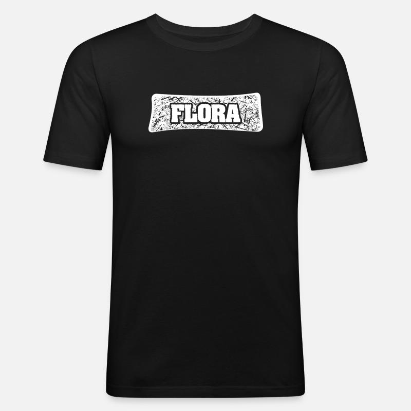 Flora als Name - Männer Slim Fit T-Shirt - Schwarz