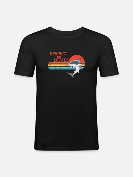 Respect the Locals - Men's Slim Fit T-Shirt - black