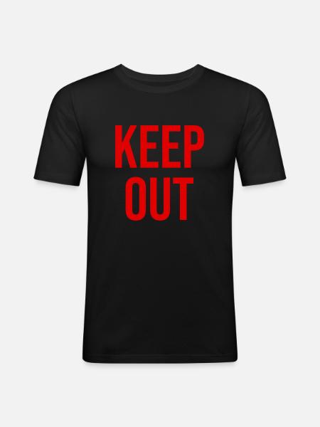 Keep out rouge - T-shirt près du corps Homme - noir