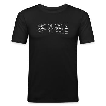 Coordonnées Zermatt - T-shirt près du corps Homme - noir - Devant - Nik (191cm)