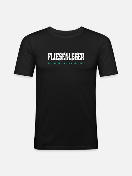 Fliesenleger Design - Männer Slim Fit T-Shirt - Schwarz