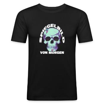 Spiegelbild von Morgen | JGA Crew - Männer Slim Fit T-Shirt - Schwarz - Vorne - Nik (191cm)