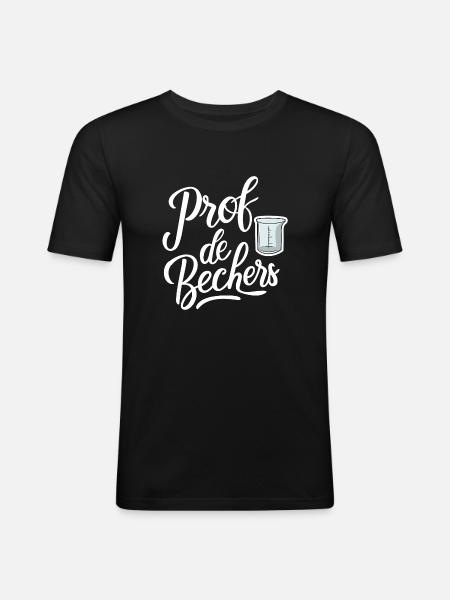 Prof de bechers - T-shirt près du corps Homme - noir
