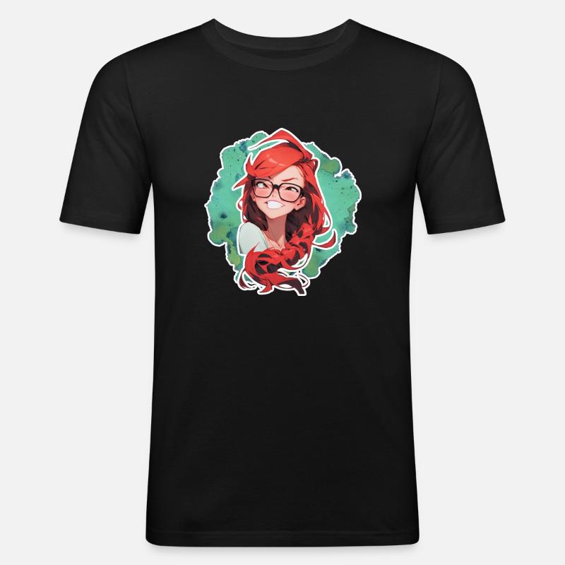 Frau Soline klein - Männer Slim Fit T-Shirt - Schwarz