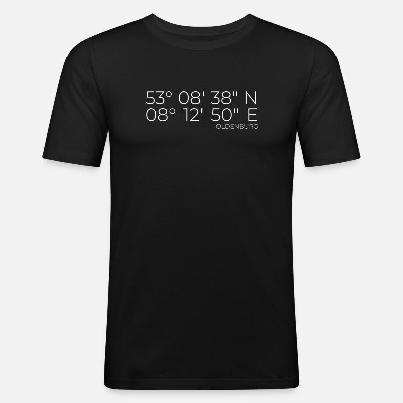 coordinates Oldenburg - Men's Slim Fit T-Shirt - black