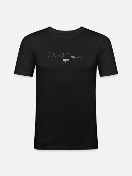 Sydney Skyline Line Art Australia - Men's Slim Fit T-Shirt - black