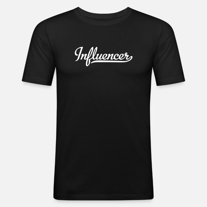 Influencer - Männer Slim Fit T-Shirt - Schwarz