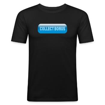 COLLECT BONUS - Männer Slim Fit T-Shirt - Schwarz - Vorne - Nik (191cm)