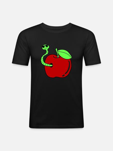 Worm Apple Sunglasses - Men's Slim Fit T-Shirt - black