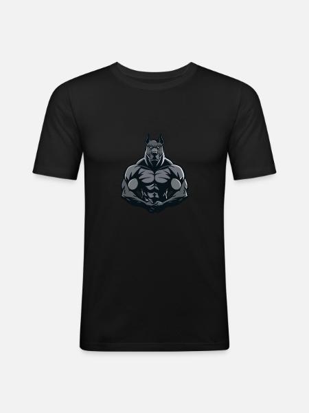 Great Dane Dog Muscles Bodybuilding - Men's Slim Fit T-Shirt - black