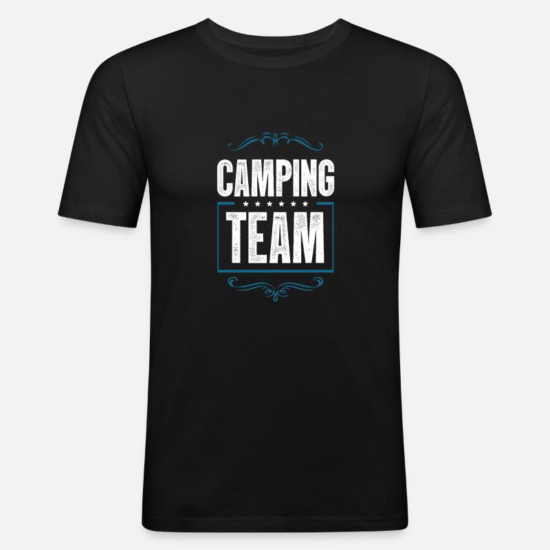 Camping Crew - Männer Slim Fit T-Shirt - Schwarz