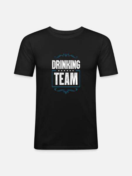 Drinking Crew - Männer Slim Fit T-Shirt - Schwarz