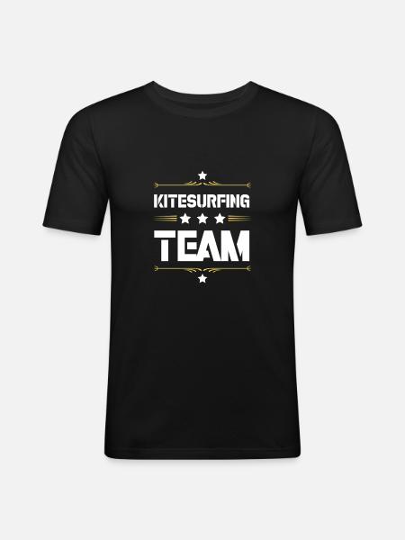 Équipe de kitesurf - T-shirt près du corps Homme - noir