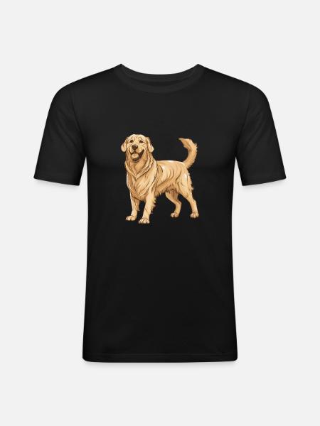 Golden Retriever Dog - Men's Slim Fit T-Shirt - black