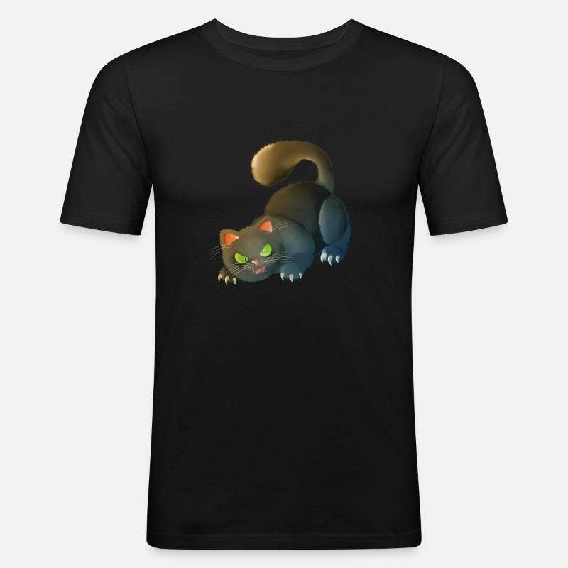 Katze 5 - Männer Slim Fit T-Shirt - Schwarz