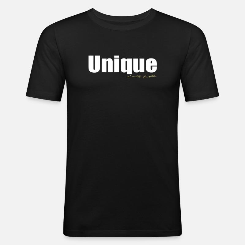 Unique - Männer Slim Fit T-Shirt - Schwarz