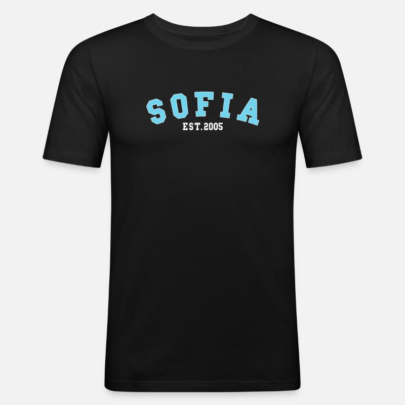 Sofia_Est_2005 - Männer Slim Fit T-Shirt - Schwarz