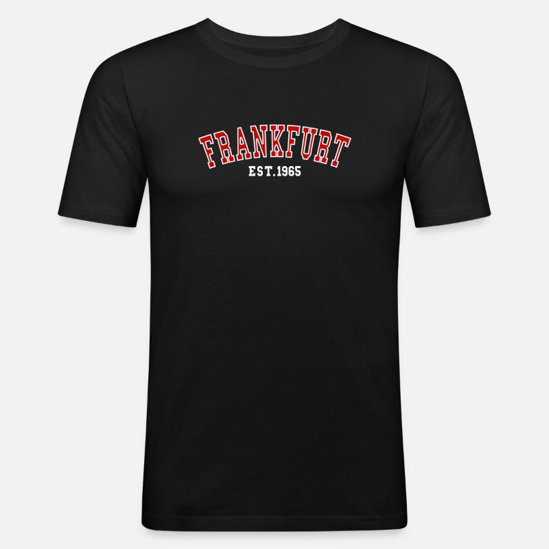 Frankfurt Est.1965 - Männer Slim Fit T-Shirt - Schwarz