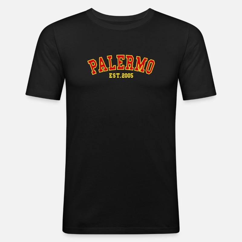 Palermo Est.2005 - Männer Slim Fit T-Shirt - Schwarz