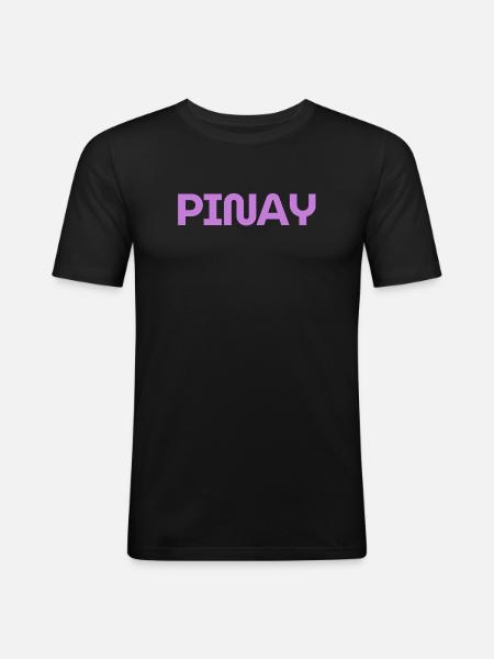 Mixte mais double – Fier design Pinay - T-shirt près du corps Homme - noir