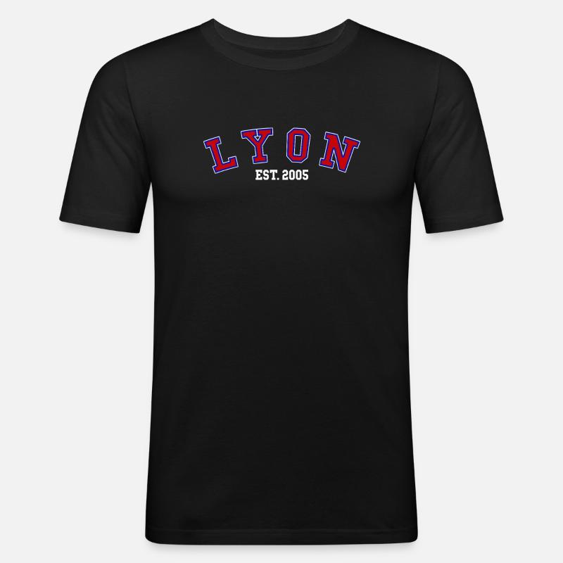 Lyon Est. 2005 - Männer Slim Fit T-Shirt - Schwarz