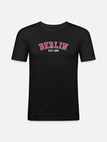 Berlin Est. 1996 - Men's Slim Fit T-Shirt - black