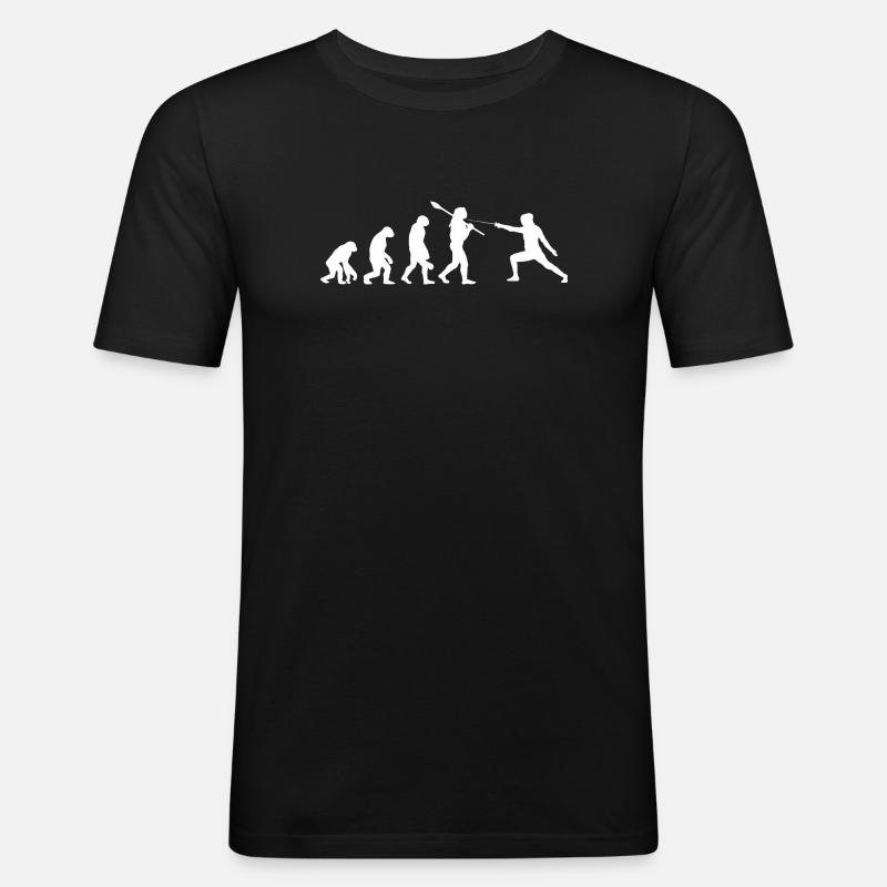 Entwicklung des Fechtsport-Epee-Foil-Säbels - Männer Slim Fit T-Shirt - Schwarz