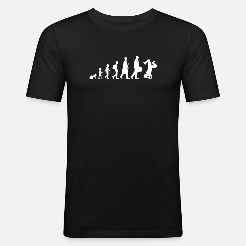 Breakdance Evolution - Männer Slim Fit T-Shirt - Schwarz