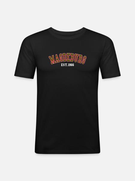 Magdeburg Est. 1966 - Men's Slim Fit T-Shirt - black