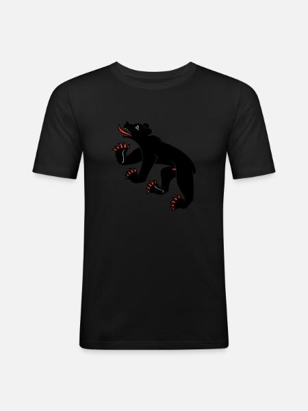 Bernerbär - Männer Slim Fit T-Shirt - Schwarz