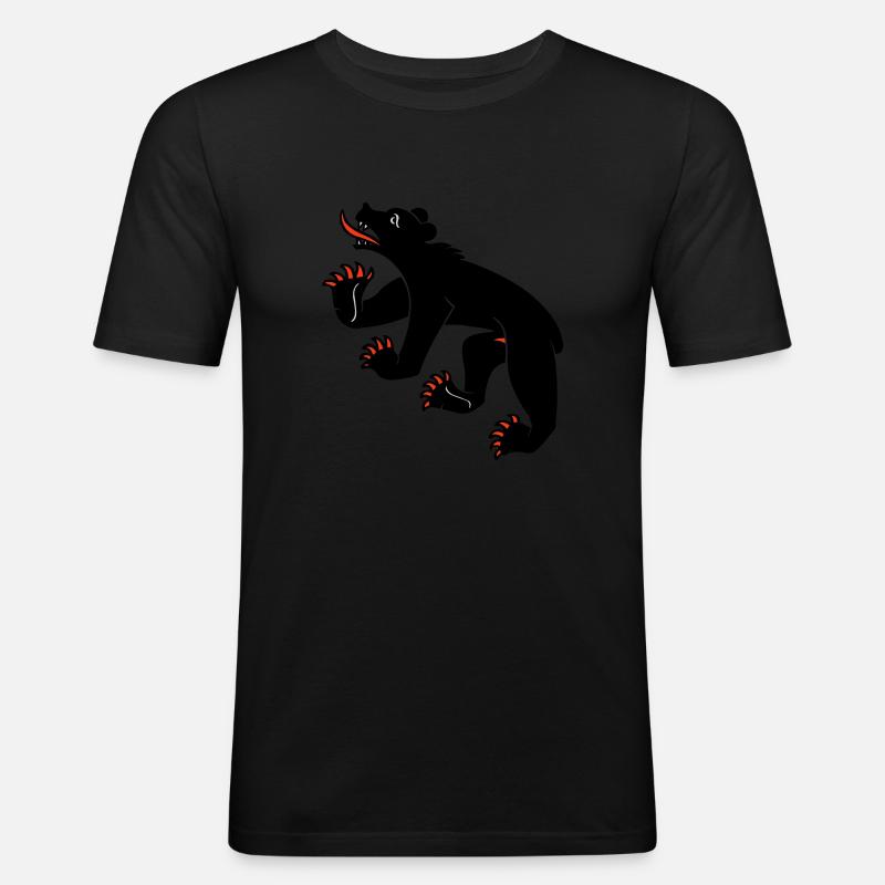 Bernerbär - Männer Slim Fit T-Shirt - Schwarz