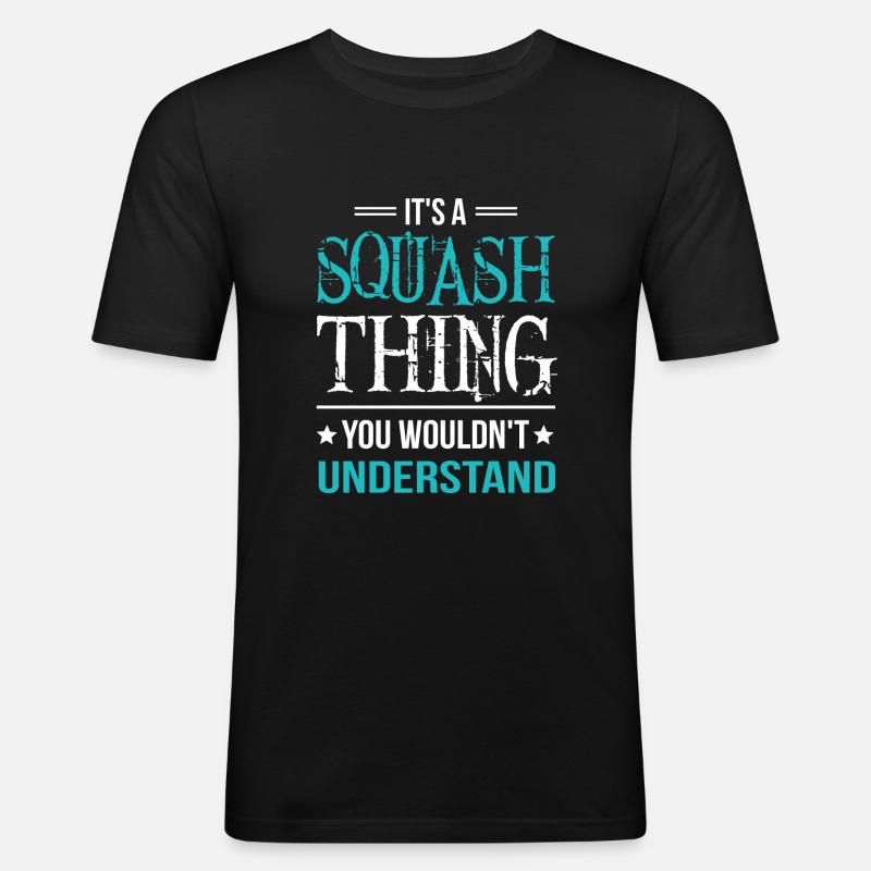 Squash - Männer Slim Fit T-Shirt - Schwarz