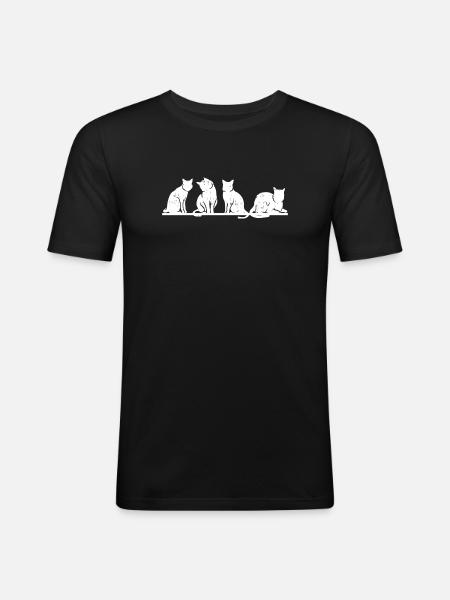 Cat silhouette - Men's Slim Fit T-Shirt - black