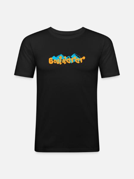 Bouldern Boulderer - Männer Slim Fit T-Shirt - Schwarz