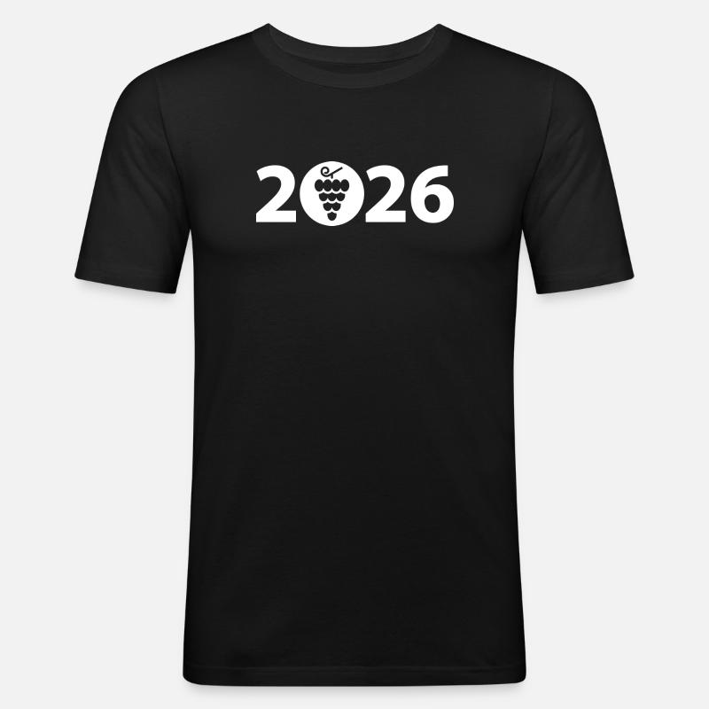 Winzer 2026, Weinfest 2026, Weinstock 2026 - Männer Slim Fit T-Shirt - Schwarz