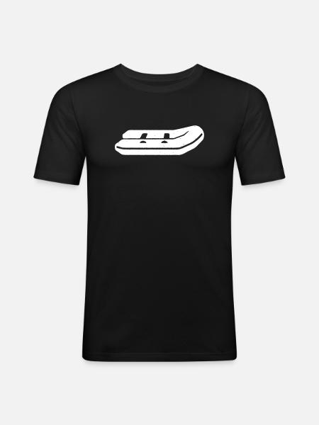 Schlauchboot Paddeln Boot Vektor - Männer Slim Fit T-Shirt - Schwarz