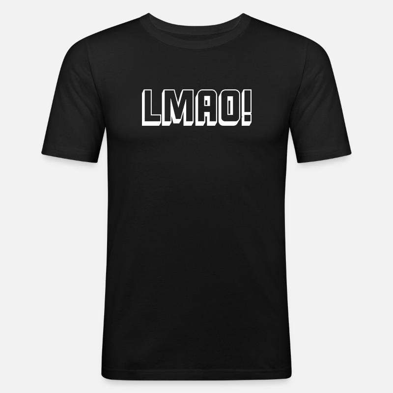 swear_LMAO_white_ - Männer Slim Fit T-Shirt - Schwarz