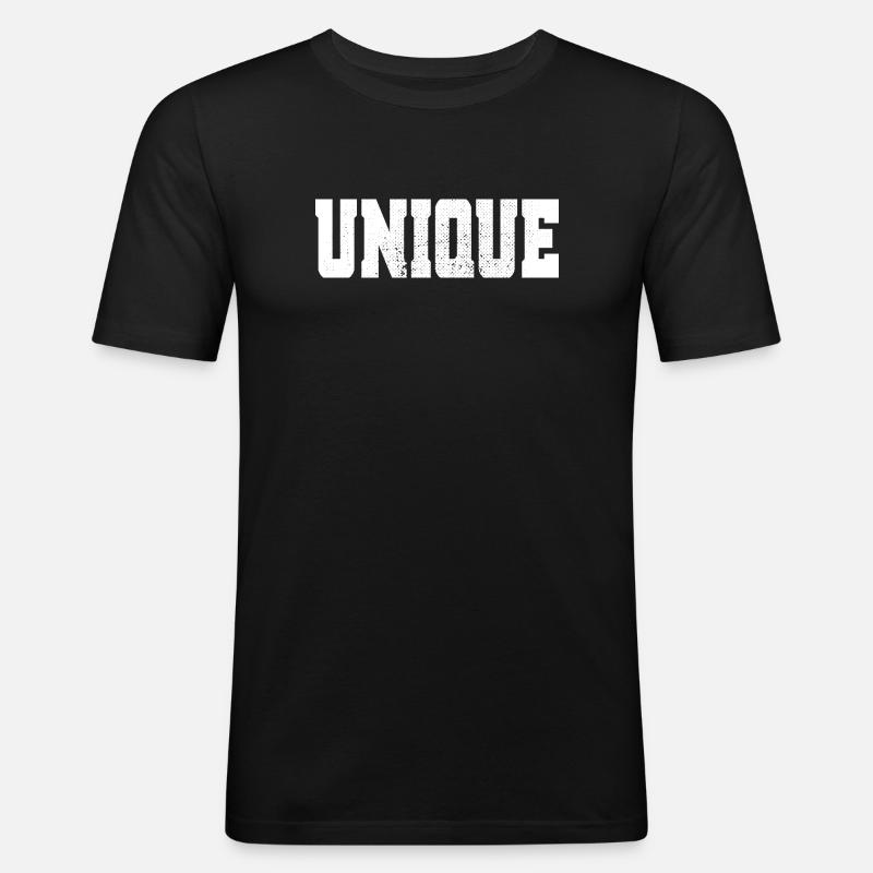 Unique Einzigartig Unikat Selbstwert Einzig Artig - Männer Slim Fit T-Shirt - Schwarz