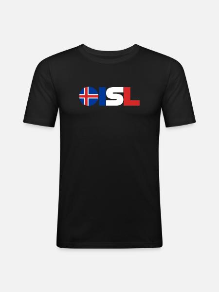 Islande - T-shirt près du corps Homme - noir