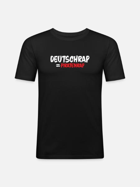 Piratenmusik-hiphop-deutschrap_rap1 - Männer Slim Fit T-Shirt - Schwarz